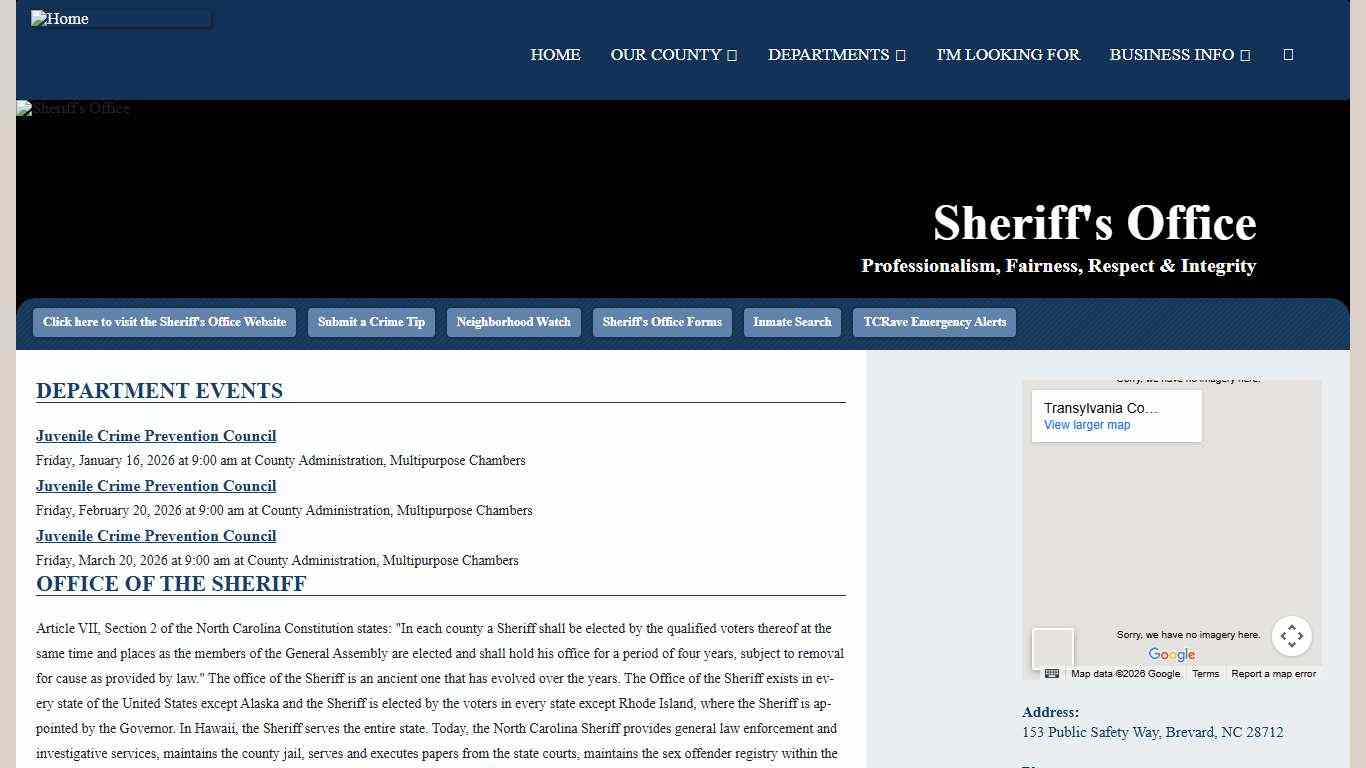 Sheriff's Office | Transylvania County